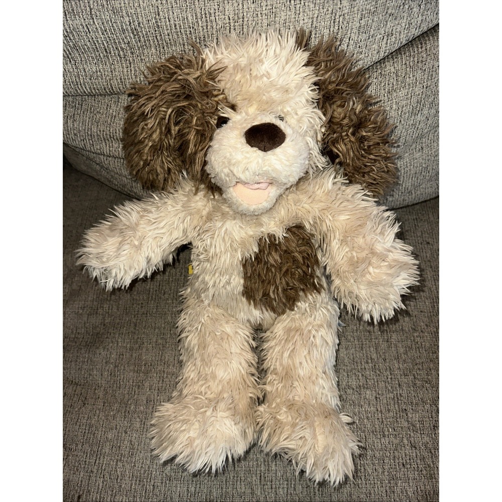 Build a Bear Plush Scruffy Puppy Brown Cream Shaggy Dog 17"